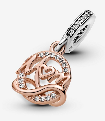 Pandora Moments Two-Tone Mom Dangle Charm