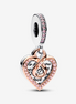 Pandora Moments Two-Tone Infinity Mom Heart Double Dangle Charm