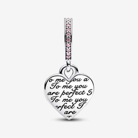 Pandora Moments Two-Tone Infinity Mom Heart Double Dangle Charm