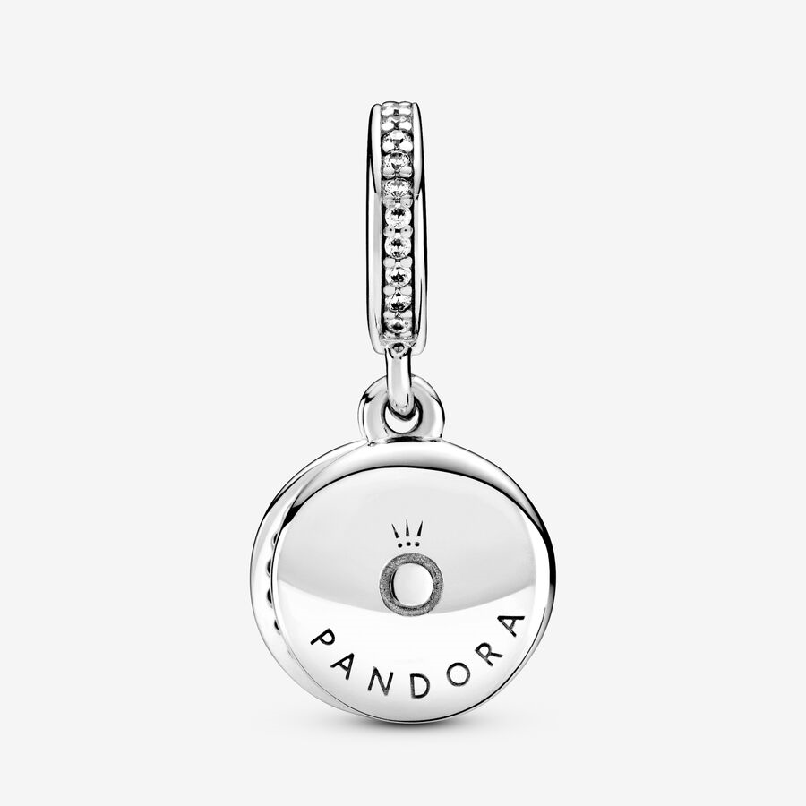Pandora Moments Sparkling Blue Disc Double Dangle Charm