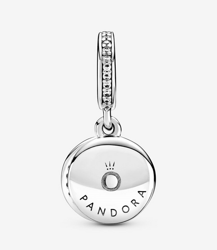 Pandora Moments Sparkling Blue Disc Double Dangle Charm