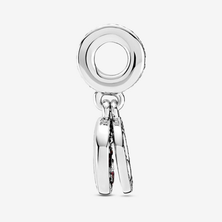 Pandora Moments Sparkling Red Disc Double Dangle Charm