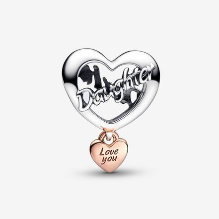 Pandora Moments "Love You Daughter" Heart Charm