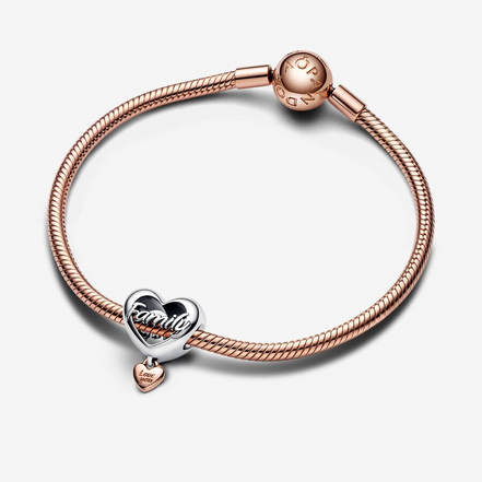 Pandora Moments "Love You Family"  Heart Charm