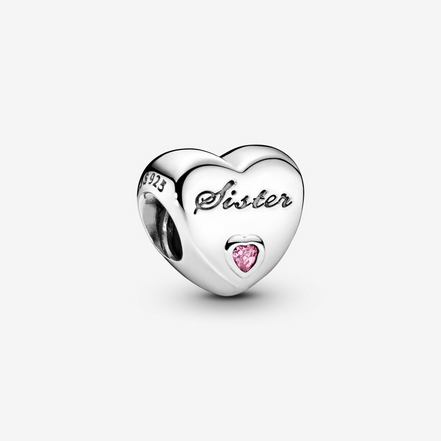 Pandora Moments Silver Sister Heart Charm