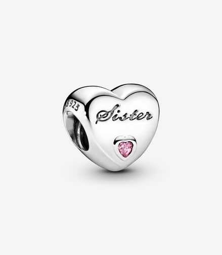 Pandora Moments Silver Sister Heart Charm
