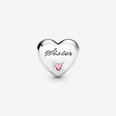 Pandora Moments Silver Sister Heart Charm