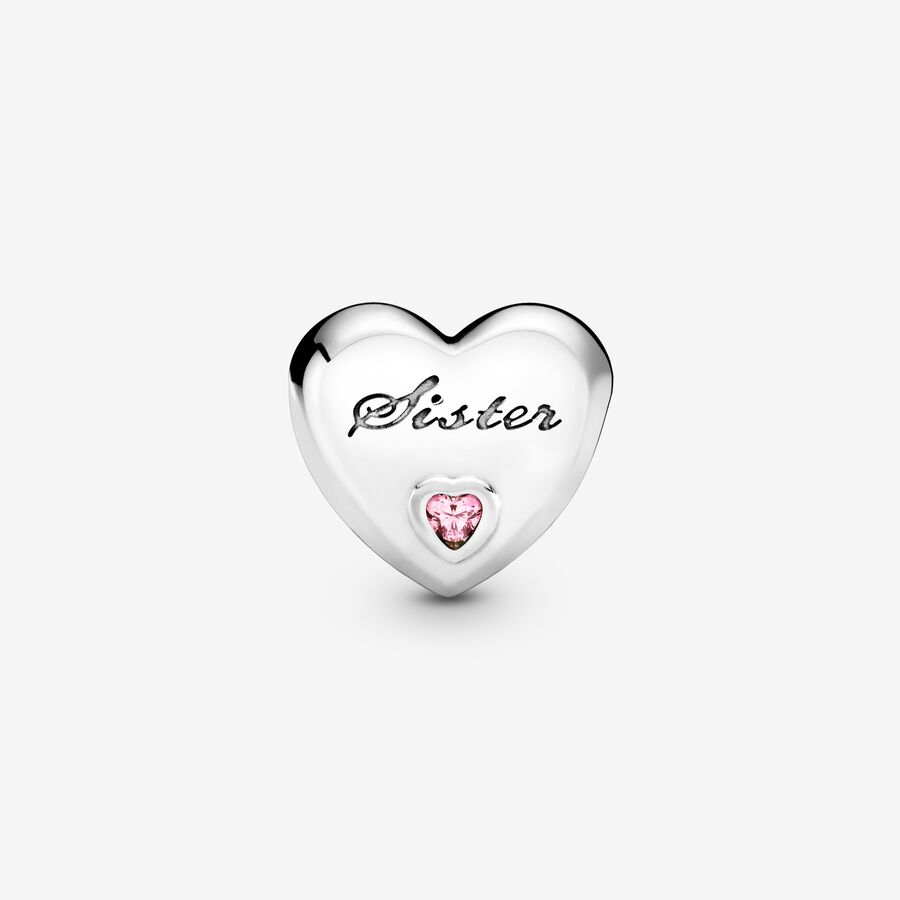 Pandora Moments Silver Sister Heart Charm