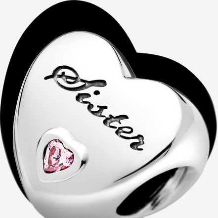 Pandora Moments Silver Sister Heart Charm
