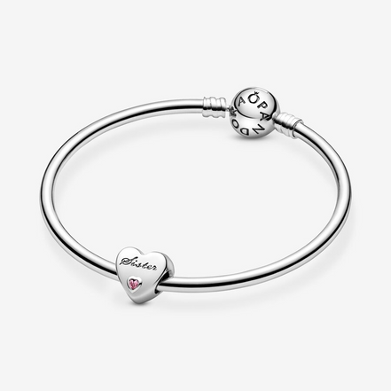 Pandora Moments Silver Sister Heart Charm