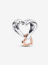 Pandora Moments Two-Tone Family Openwork "Family Is Love" Infinity Heart Charm