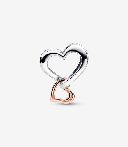 Pandora Moments Two-Tone Family Openwork "Family Is Love" Infinity Heart Charm