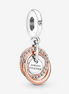 Pandora Moments "Family Always" Encircled Dangle Charm