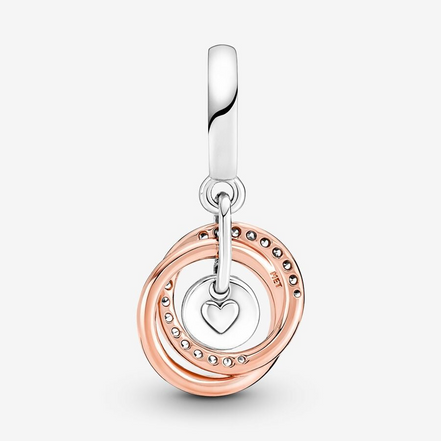 Pandora Moments "Family Always" Encircled Dangle Charm