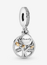 Pandora Moments Silver And 14K Gold Family Tree Double Dangle Charm