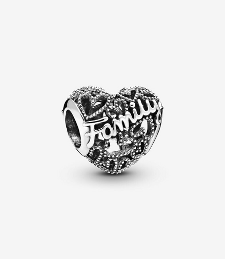 Pandora Moments Silver "Family" Heart Charm