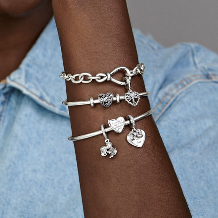 Pandora Moments Silver "Family" Heart Charm