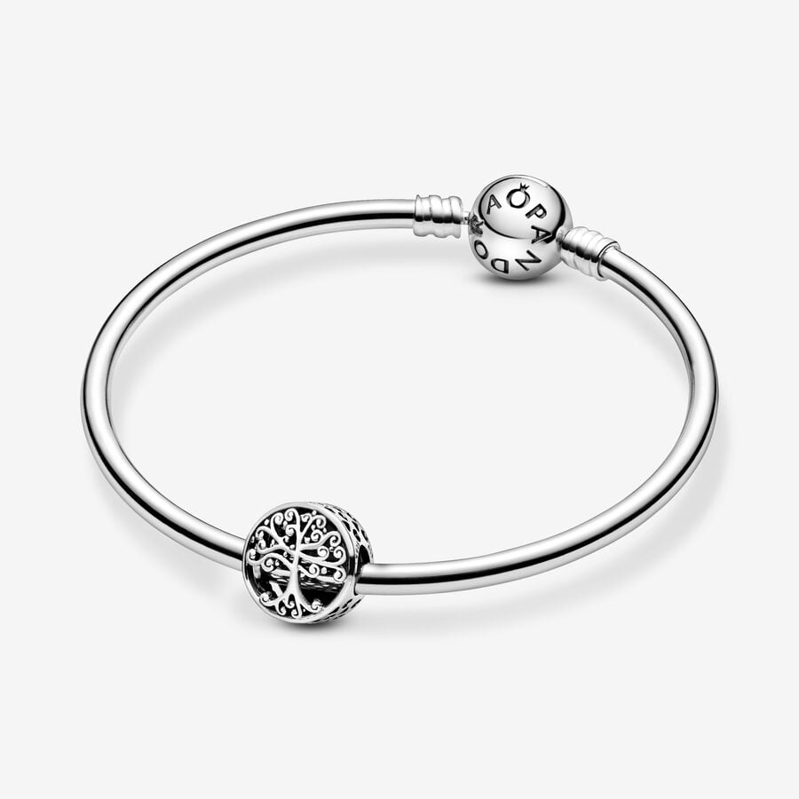 Pandora Moments Silver  Openwork Family Roots Charm