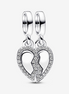 Pandora Moments "FriendsTo The End"  Splittable Heart Dangle Charm
