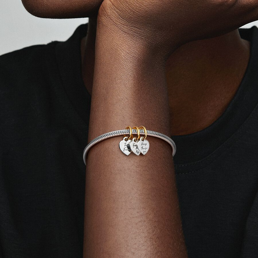 Pandora Moments Two-Tone Splittable Friendship Triple Dangle Charm