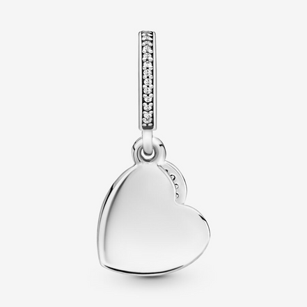 Pandora Moments Forever Friends Heart Silver Dangle Charm