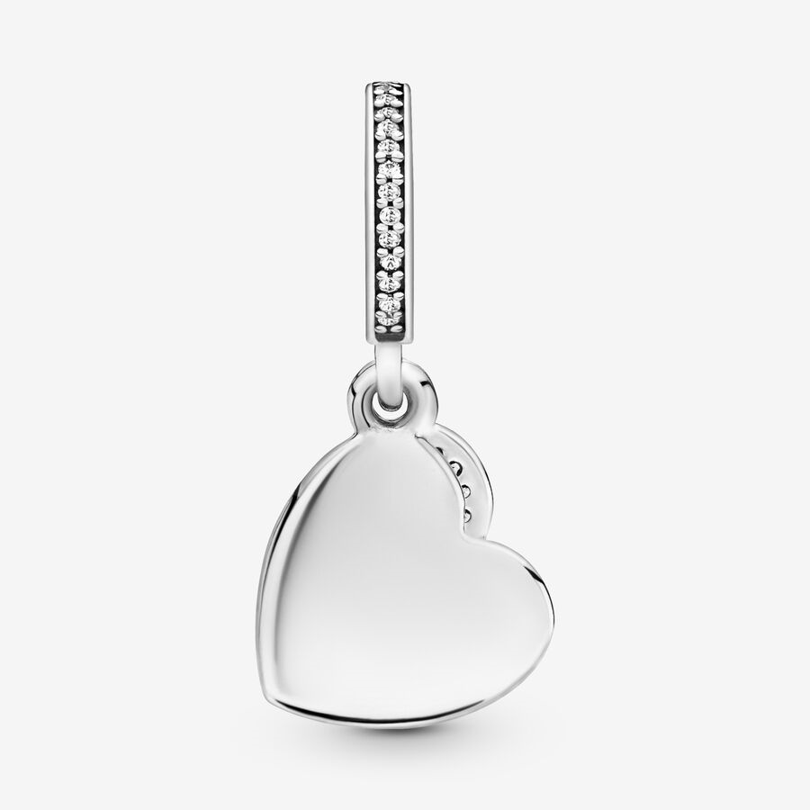 Pandora Moments Forever Friends Heart Silver Dangle Charm