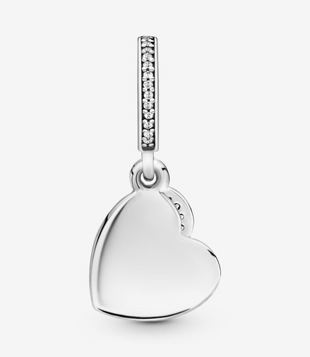 Pandora Moments Forever Friends Heart Silver Dangle Charm