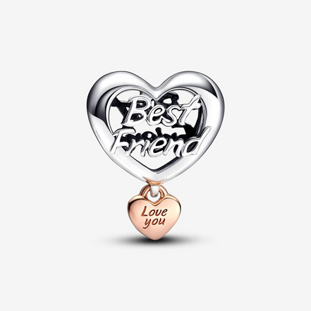 Pandora Moments "Love You Best Friend"  Heart Charm