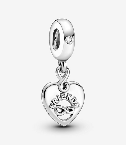 Pandora Moments Silver Friends Forever Heart Dangle Charm