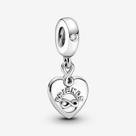 Pandora Moments Silver Friends Forever Heart Dangle Charm