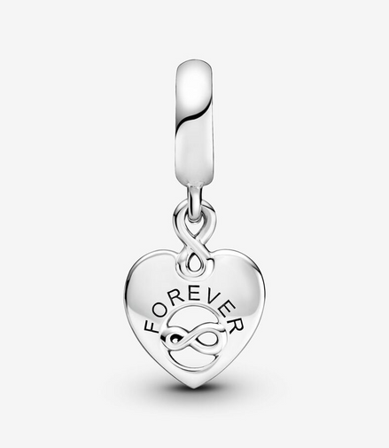 Pandora Moments Silver Friends Forever Heart Dangle Charm