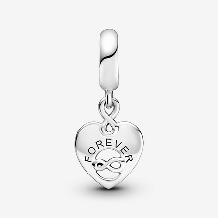 Pandora Moments Silver Friends Forever Heart Dangle Charm