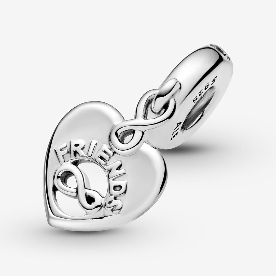 Pandora Moments Silver Friends Forever Heart Dangle Charm
