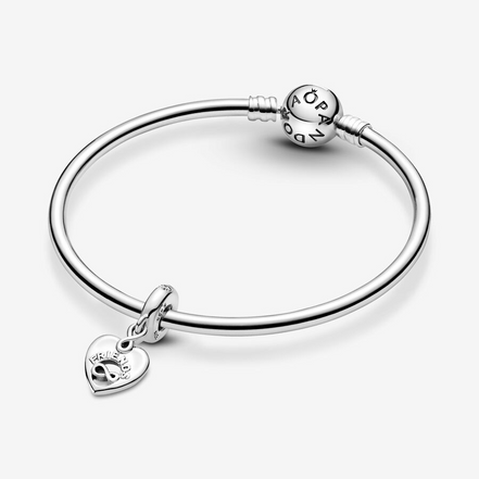 Pandora Moments Silver Friends Forever Heart Dangle Charm