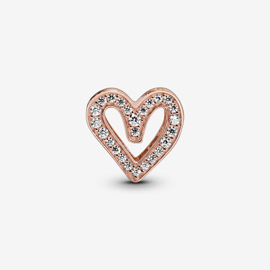 Pandora Moments Sparkling Freehand Heart Charm