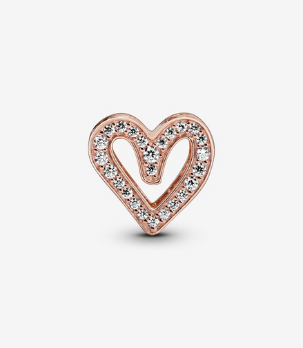 Pandora Moments Sparkling Freehand Heart Charm