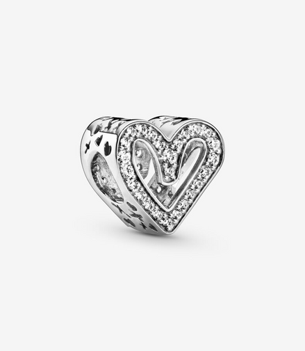 Pandora Timeless Sparkling Freehand Heart Charm