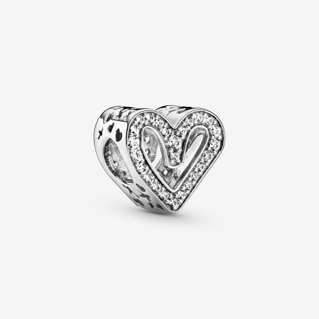Pandora Timeless Sparkling Freehand Heart Charm