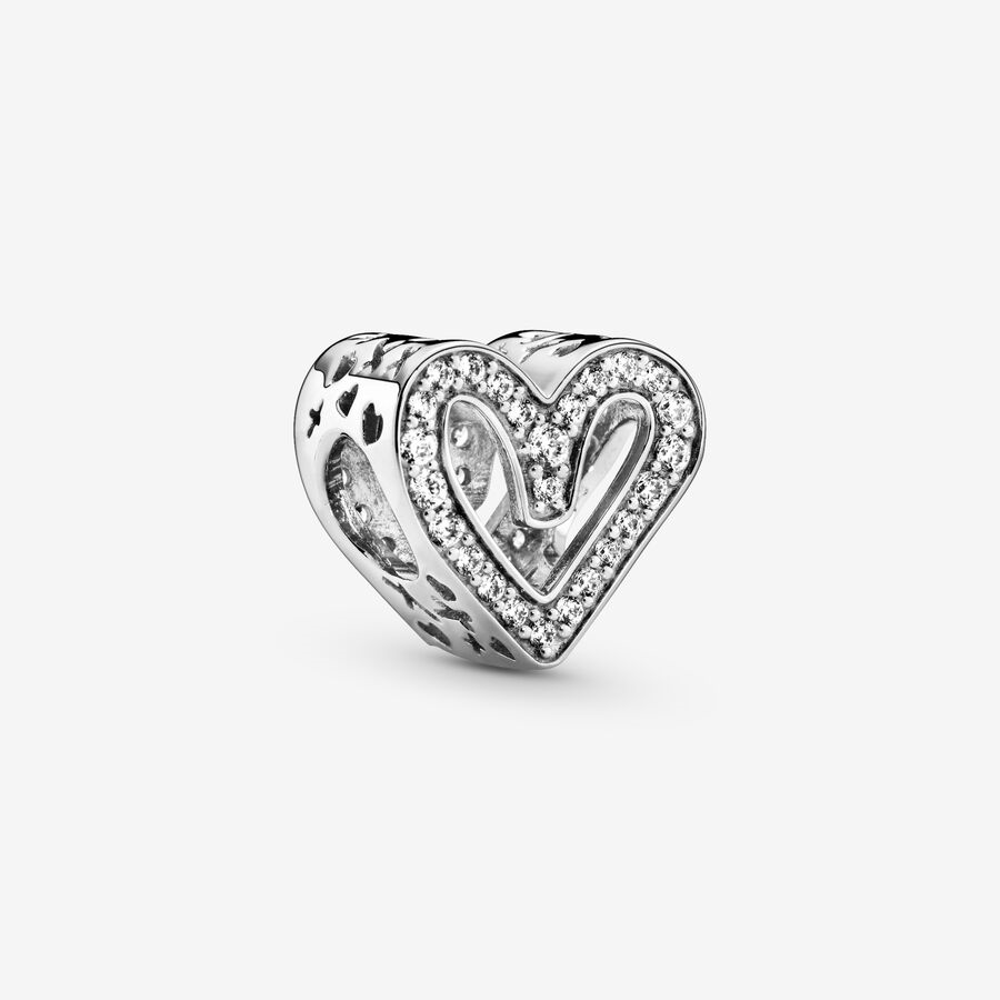 Pandora Timeless Sparkling Freehand Heart Charm