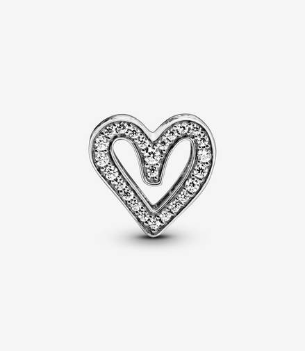 Pandora Timeless Sparkling Freehand Heart Charm