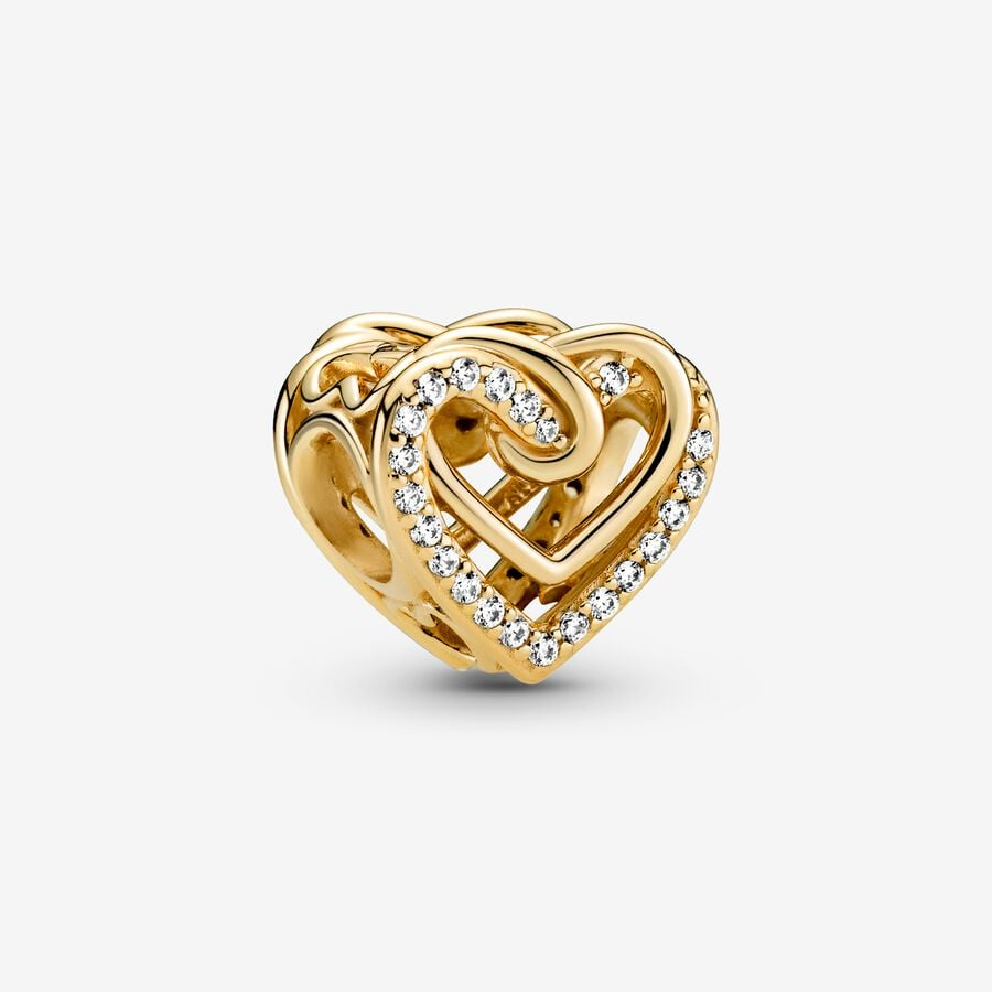 Pandora Timeless Sparkling Entwined Hearts Charm