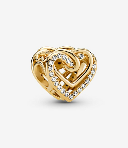 Pandora Timeless Sparkling Entwined Hearts Charm