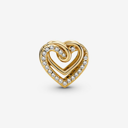 Pandora Timeless Sparkling Entwined Hearts Charm