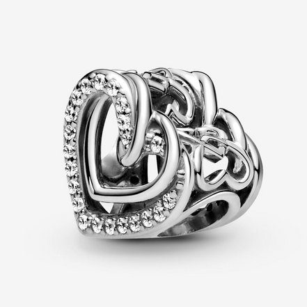 Pandora Moments Sparkling Entwined Hearts Charm