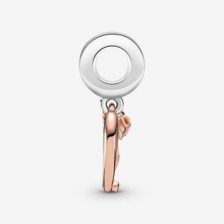 Pandora Moments Heart & Rose Flower Dangle Charm