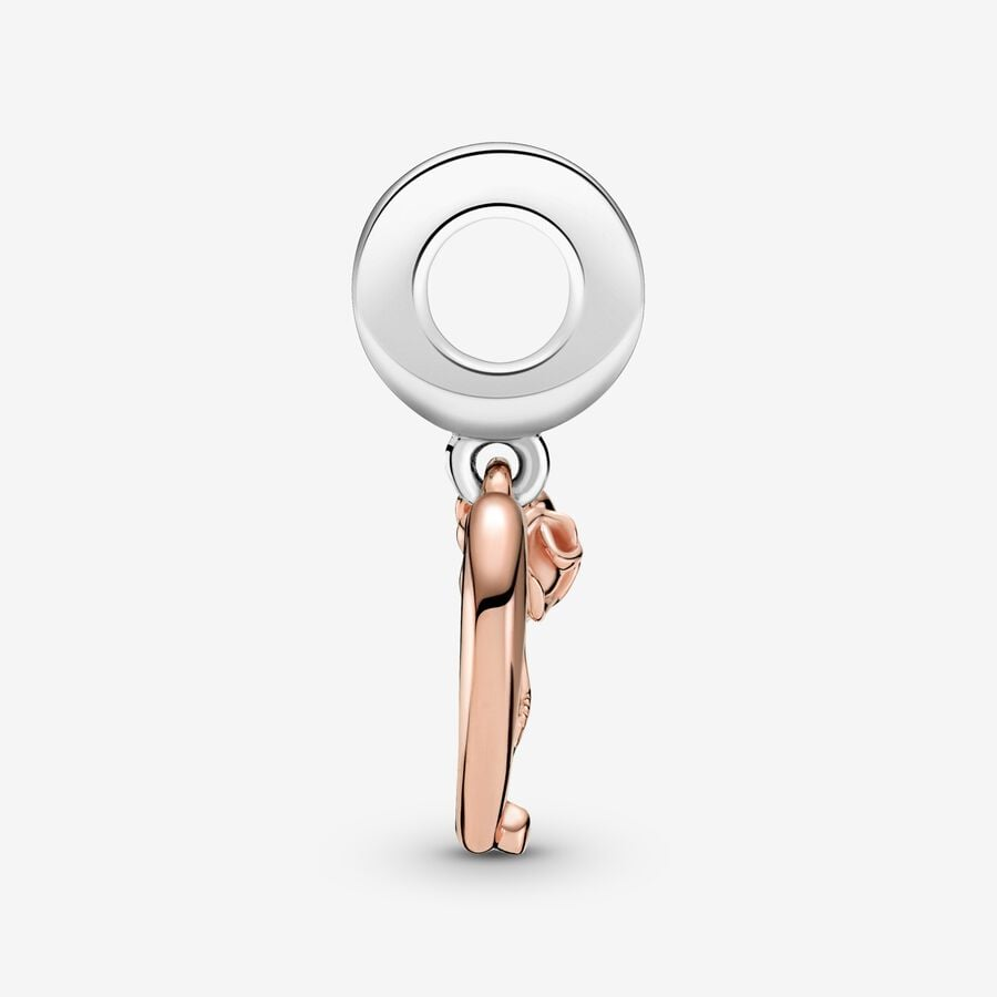 Pandora Moments Heart & Rose Flower Dangle Charm