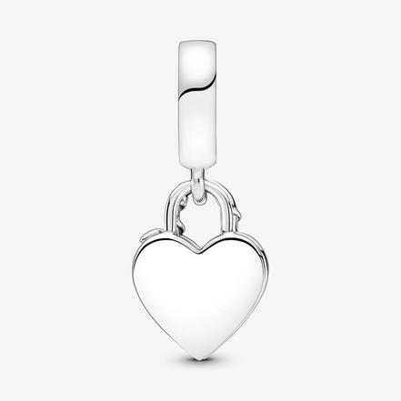 Pandora Moments Rose Heart Padlock Dangle Charm