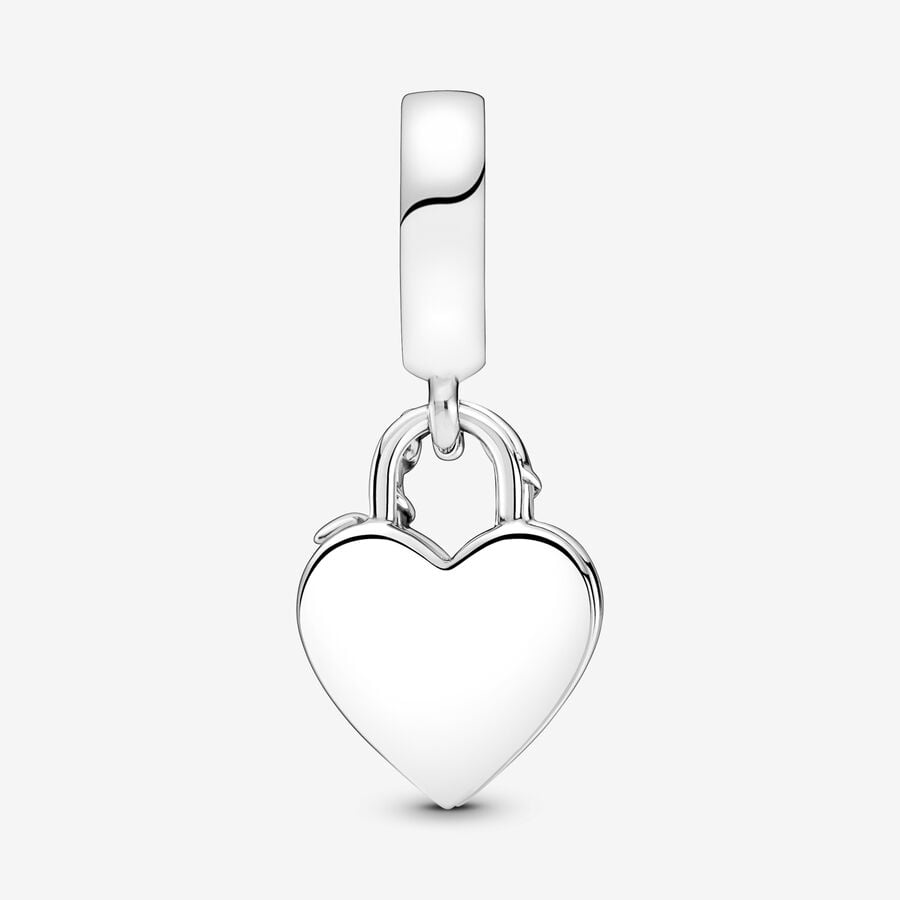 Pandora Moments Rose Heart Padlock Dangle Charm