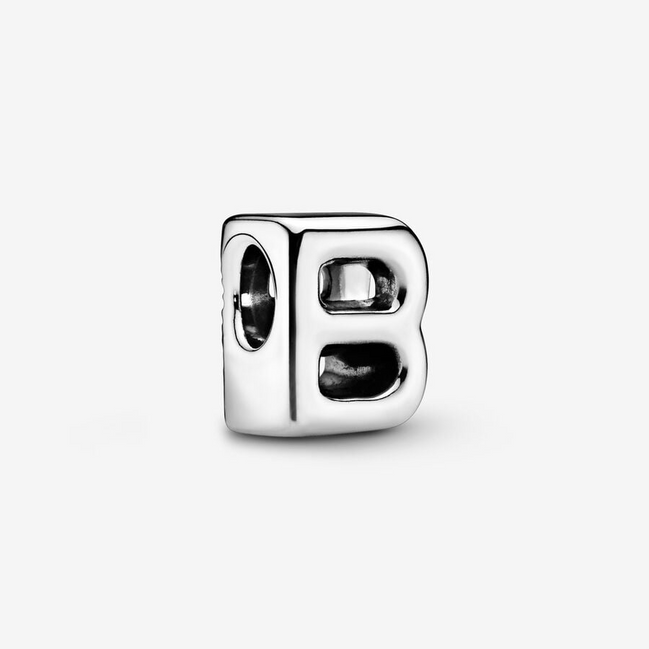 Pandora Moments Silver Letter B Alphabet Charm