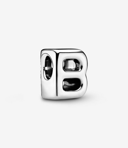 Pandora Moments Silver Letter B Alphabet Charm